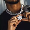 Pendentif bijou flocon de neige snow ice chaine hip hop ice