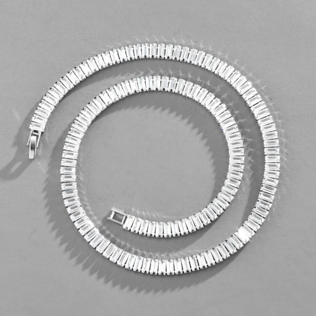 Collier Vintage En Argent à Baguettes - Magnifique, Créateur à Identifier