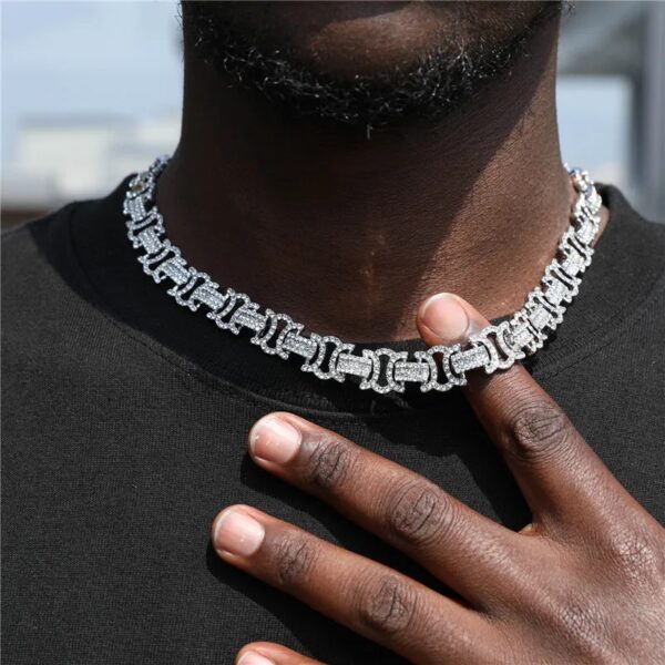 Chaine collier hip hop homme ice diamant linked