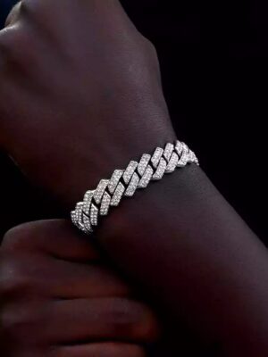 Bracelet cuban link en diamant ice hip hop ice