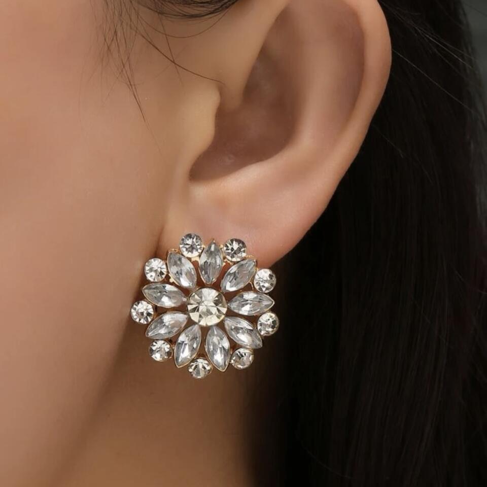 BOUCLES D’OREILLE STRASS FLOWERS ICE