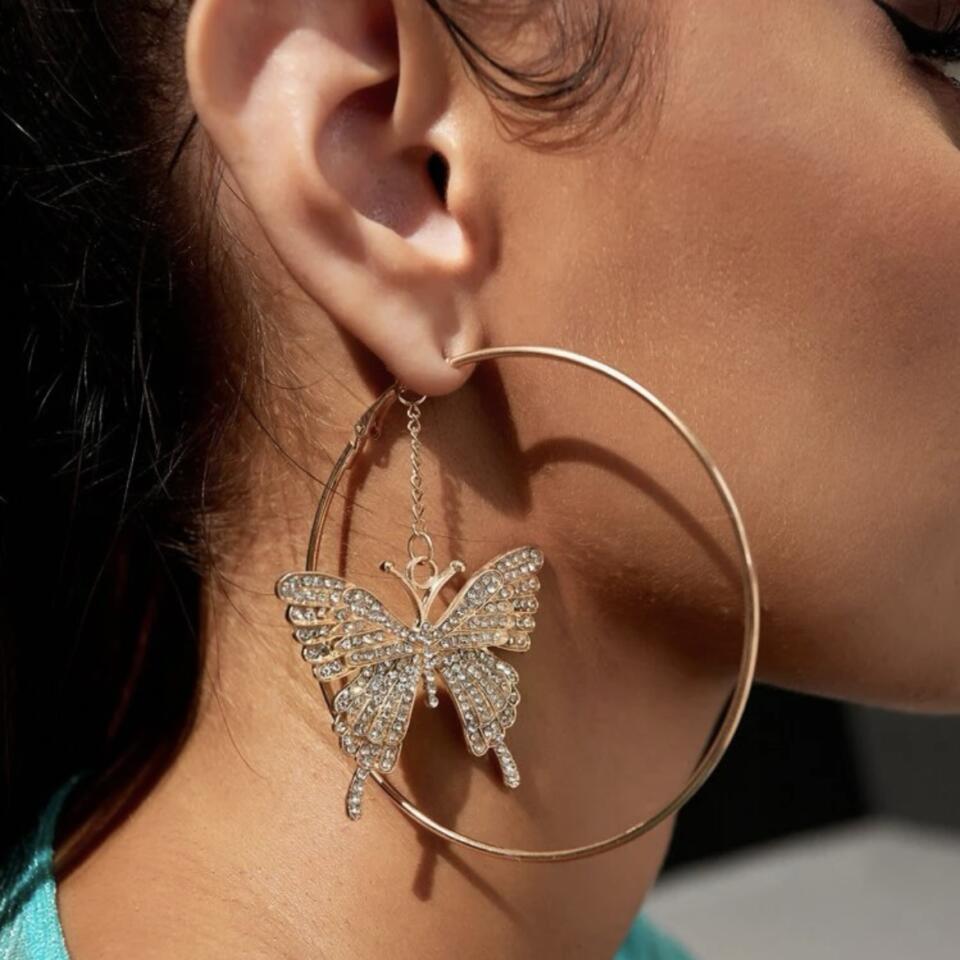 BOUCLES D’OREILLE BUTTERFLY CIRCLE ICE