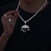 PENDENTIF UMBRELLA FULL MOISSANITE AVEC CHAÎNE – Image 3