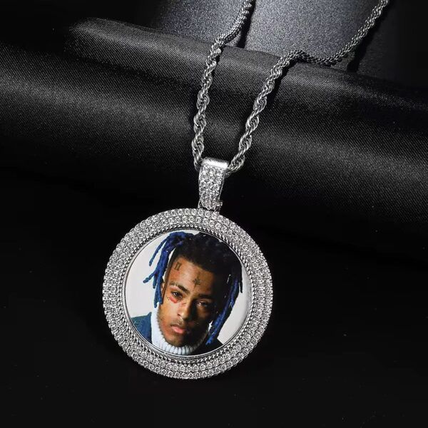 PENDENTIF ROND FULL ICE À PERSONNALISER AVEC PHOTO