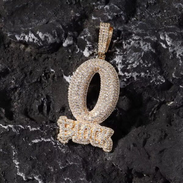 Pendentif O’Block Ice inspiré de King Von avec chaîne – Bijou Hip Hop Bling – Image 2