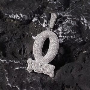 Pendentif O’Block Ice inspiré de King Von avec chaîne – Bijou Hip Hop Bling
