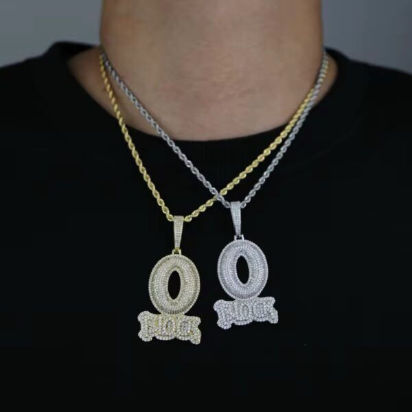 Pendentif O’Block Ice inspiré de King Von avec chaîne – Bijou Hip Hop Bling – Image 4