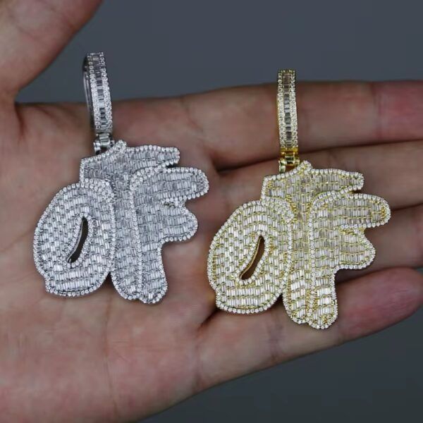 Pendentif OTF Ice – Inspiré de King Von & Lil Durk – Bijou Hip Hop avec chaîne – Image 2