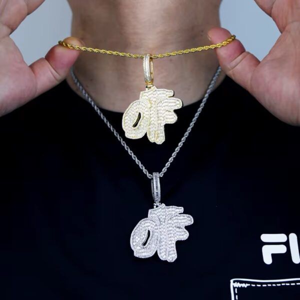 Pendentif OTF Ice – Inspiré de King Von & Lil Durk – Bijou Hip Hop avec chaîne – Image 3