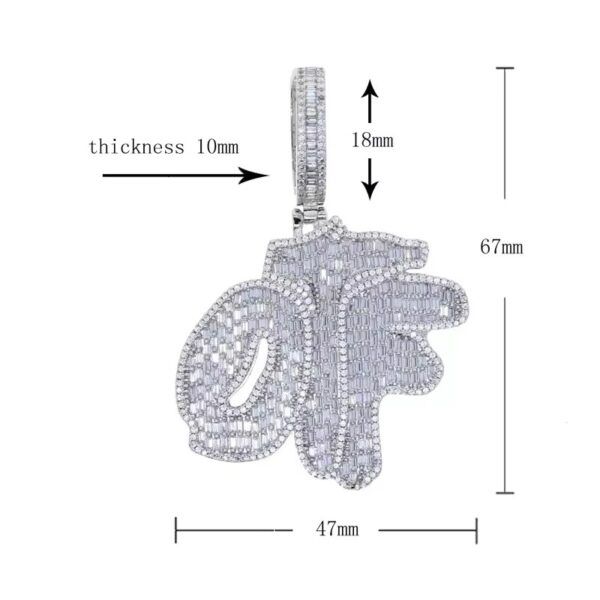 Pendentif OTF Ice – Inspiré de King Von & Lil Durk – Bijou Hip Hop avec chaîne – Image 5