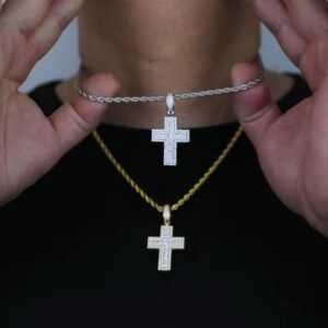 PENDENTIF CROIX DE JESUS ICE AVEC CHAÎNE