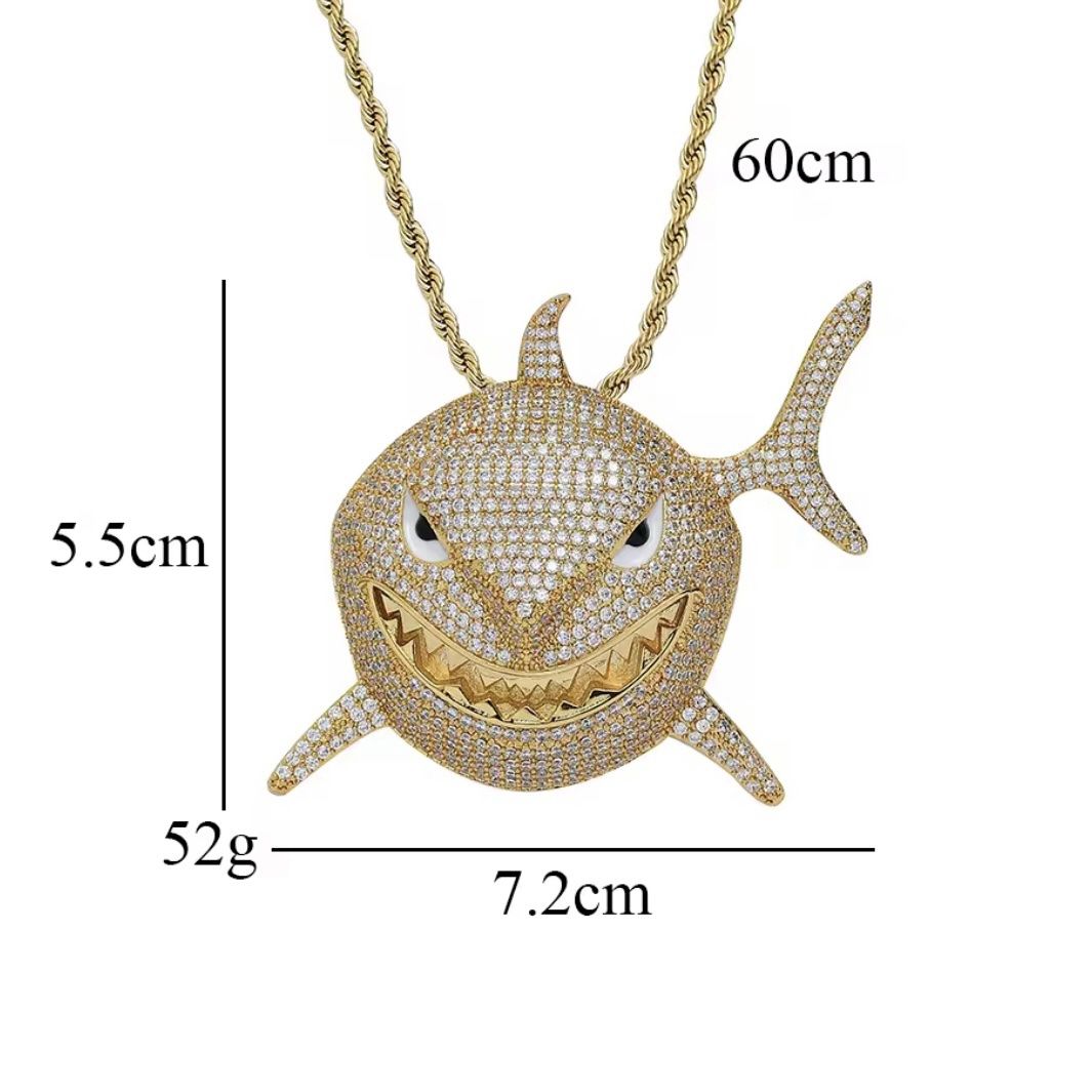 PENDENTIF REQUIN HIP-HOP SHARK ICE + CHAÎNE – Image 7