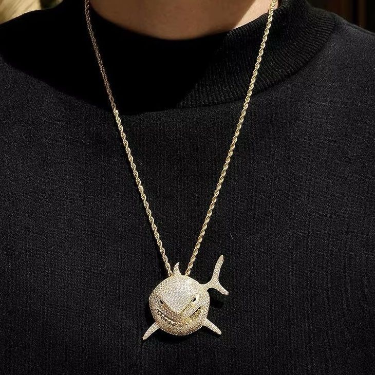 PENDENTIF REQUIN HIP-HOP SHARK ICE + CHAÎNE – Image 5