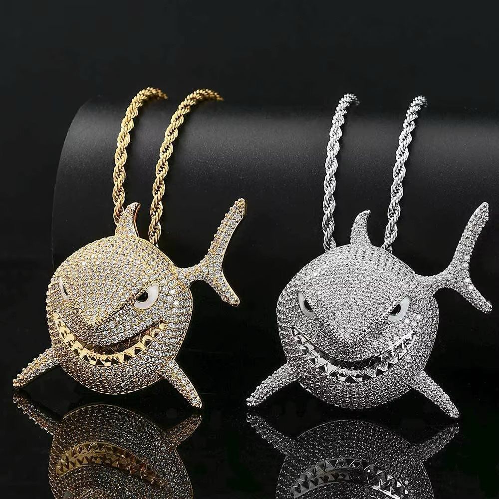 PENDENTIF REQUIN HIP-HOP SHARK ICE + CHAÎNE – Image 4